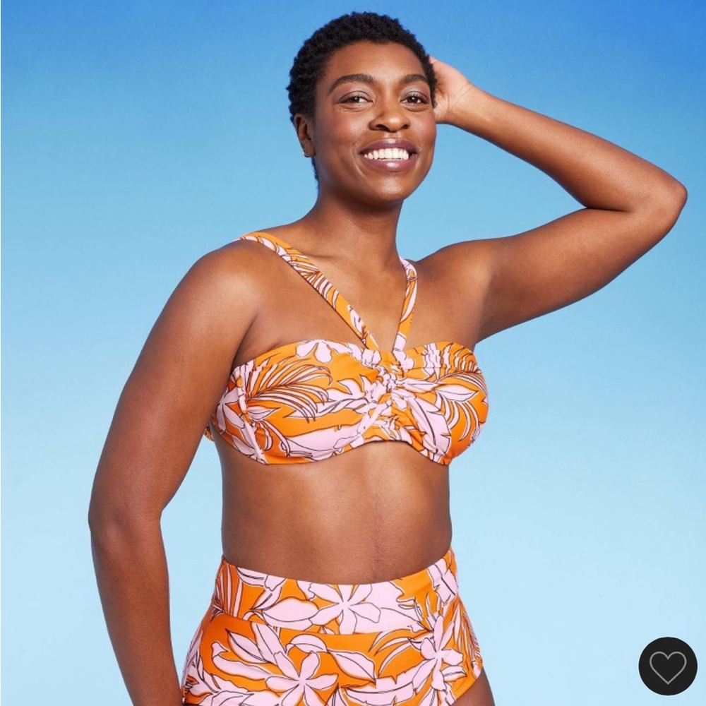 Kona Sol Tropical Print Bralette Bikini Top D/DD